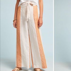 Anthropologie ett twa striped linen trousers pants